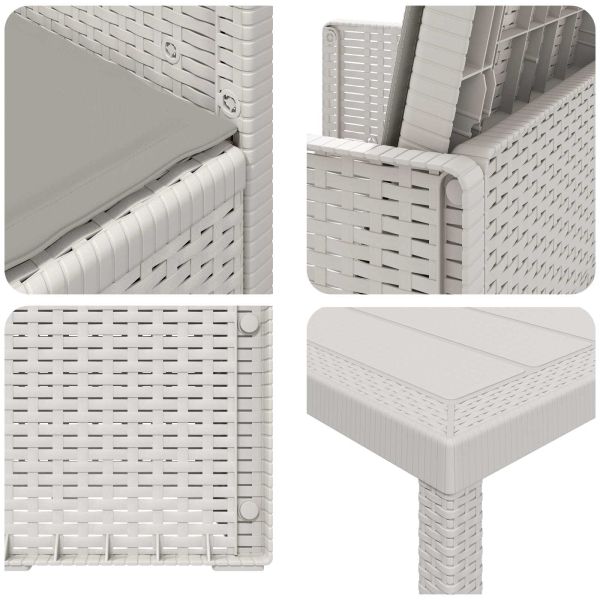 Комплект за хранене в градината 3 pcs Бяло и светлосиво ПП