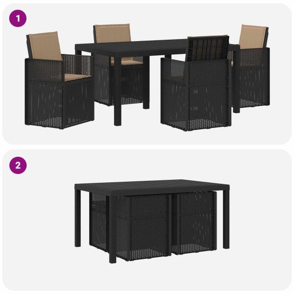 Комплект за хранене в градината 5 pcs Антрацит и таупе ПП