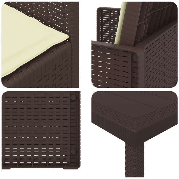 Комплект за хранене в градината 5 pcs Кафяво и кремаво ПП