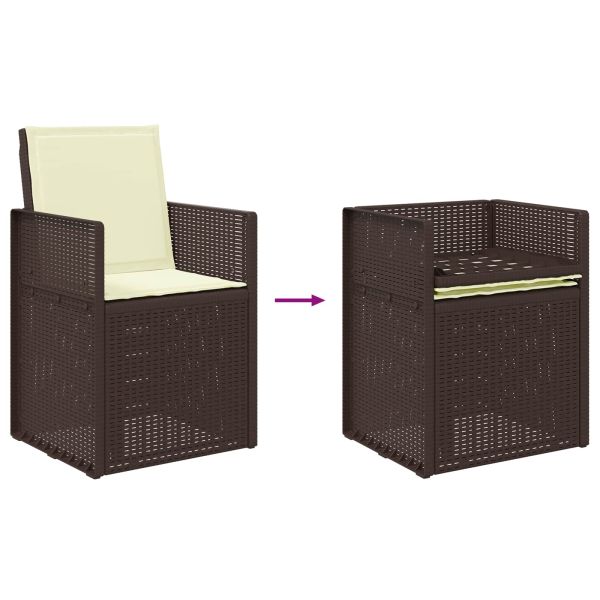 Комплект за хранене в градината 5 pcs Кафяво и кремаво ПП