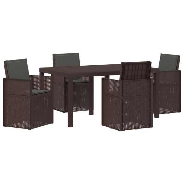 Комплект за хранене в градината 5 pcs Кафяво и антрацит ПП