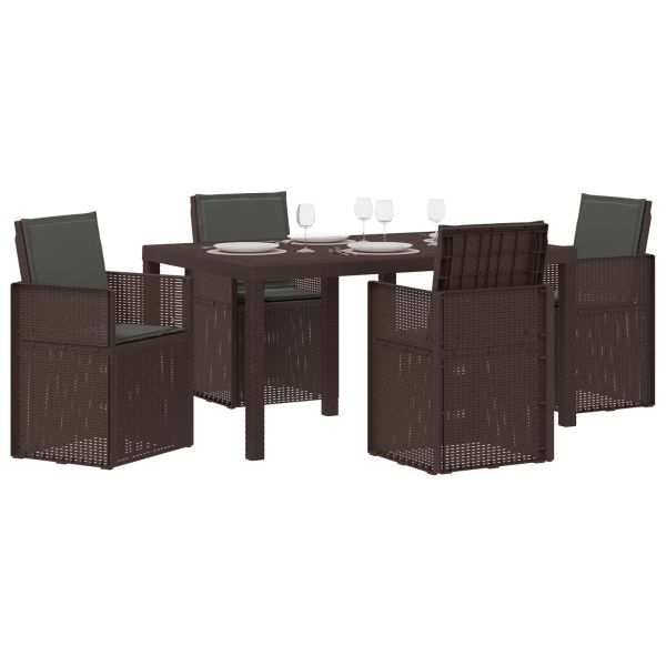 Комплект за хранене в градината 5 pcs Кафяво и антрацит ПП