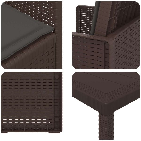 Комплект за хранене в градината 5 pcs Кафяво и антрацит ПП