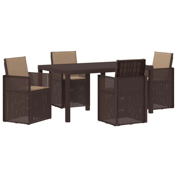 Комплект за хранене в градината 5 pcs Кафяво и таупе ПП