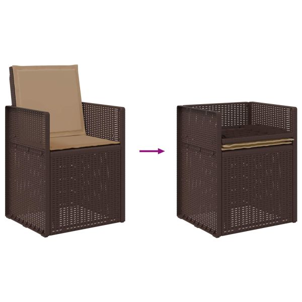 Комплект за хранене в градината 5 pcs Кафяво и таупе ПП