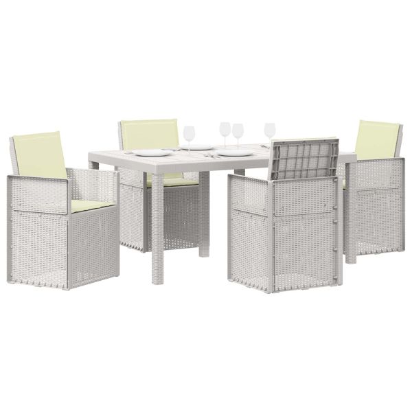 Комплект за хранене в градината 5 pcs Бяло и кремаво ПП