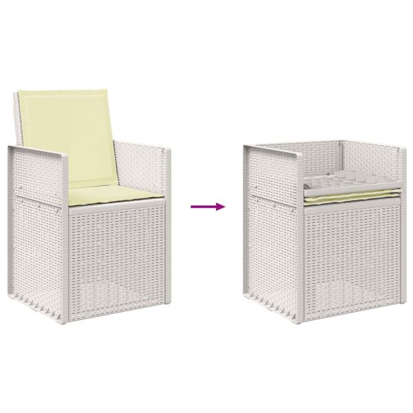 Комплект за хранене в градината 5 pcs Бяло и кремаво ПП