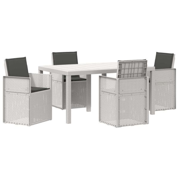 Комплект за хранене в градината 5 pcs Бяло и антрацит ПП