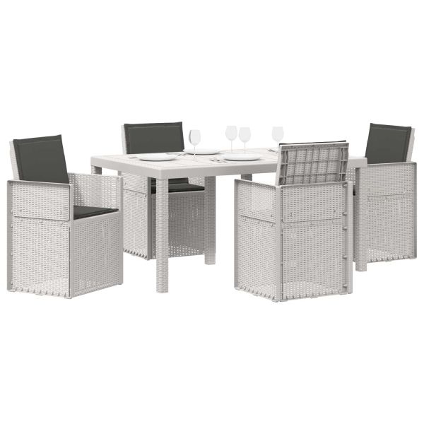 Комплект за хранене в градината 5 pcs Бяло и антрацит ПП