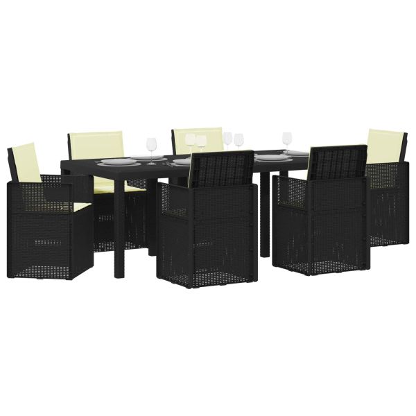 Комплект за хранене в градината 7 pcs Антрацит и кремаво ПП