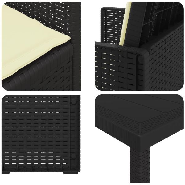 Комплект за хранене в градината 7 pcs Антрацит и кремаво ПП