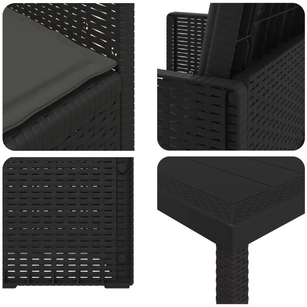 Комплект за хранене в градината с възглавница 7 pcs Антрацит ПП