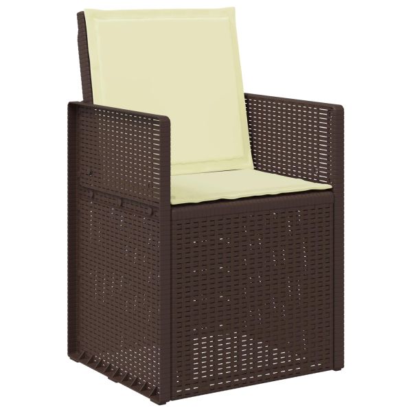 Комплект за хранене в градината 7 pcs Кафяво и кремаво ПП