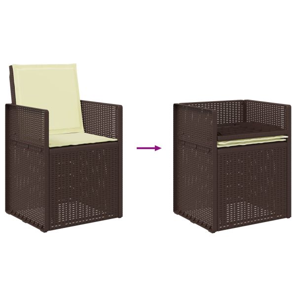 Комплект за хранене в градината 7 pcs Кафяво и кремаво ПП