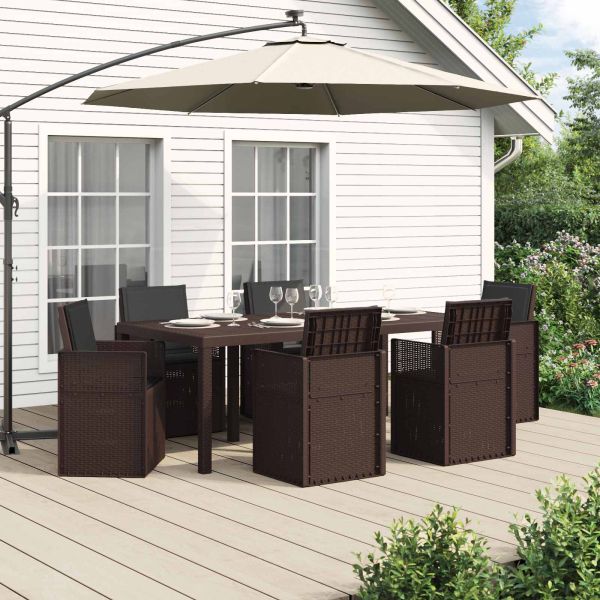 Комплект за хранене в градината 7 pcs Кафяво и антрацит ПП