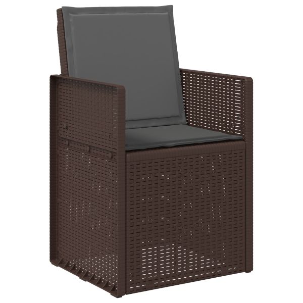 Комплект за хранене в градината 7 pcs Кафяво и антрацит ПП