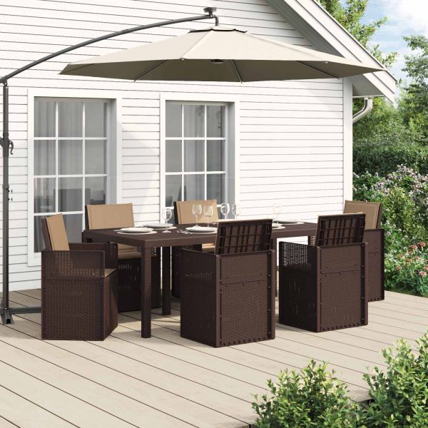 Комплект за хранене в градината 7 pcs Кафяво и таупе ПП