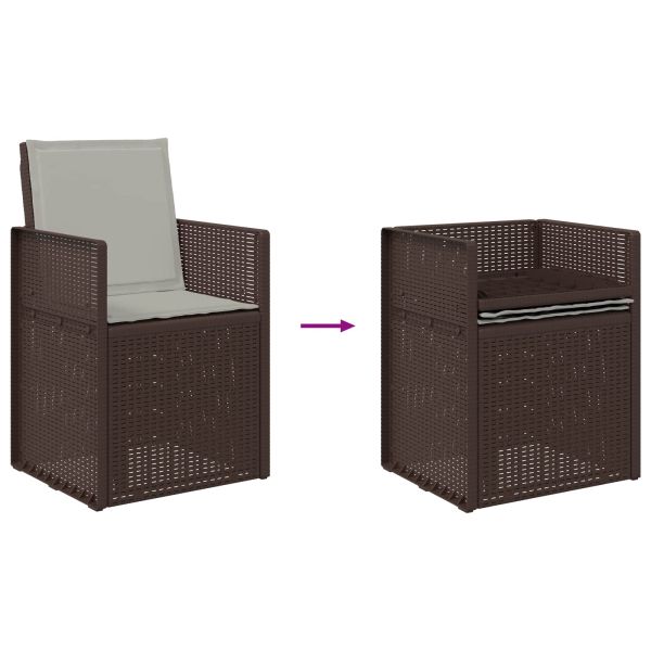 Комплект за хранене в градината 7 pcs Кафяво и светлосиво ПП