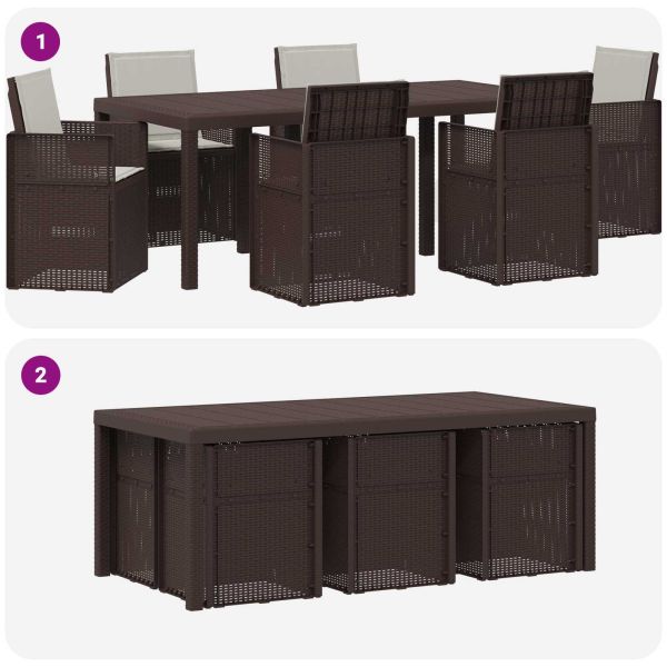 Комплект за хранене в градината 7 pcs Кафяво и светлосиво ПП