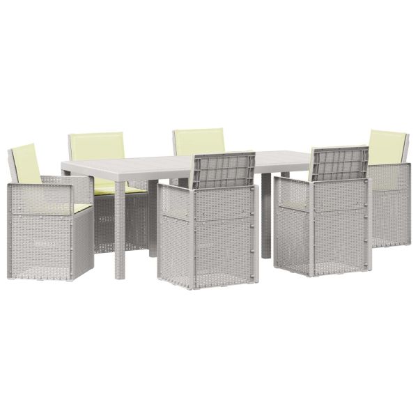 Комплект за хранене в градината 7 pcs Бяло и кремаво ПП