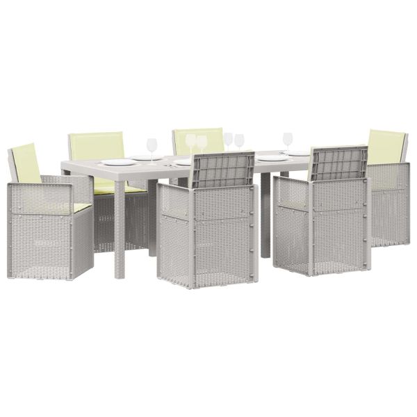 Комплект за хранене в градината 7 pcs Бяло и кремаво ПП