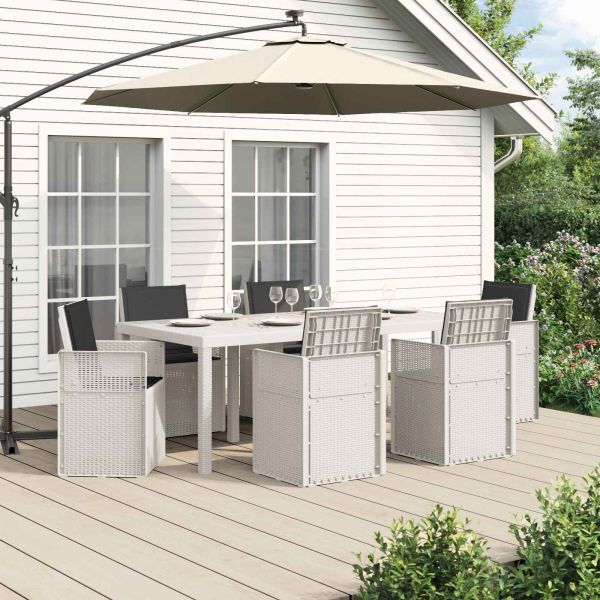 Комплект за хранене в градината 7 pcs Бяло и антрацит ПП