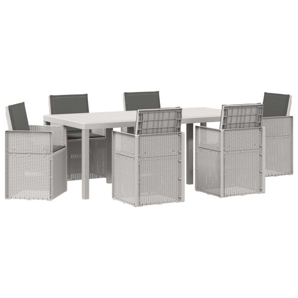 Комплект за хранене в градината 7 pcs Бяло и антрацит ПП