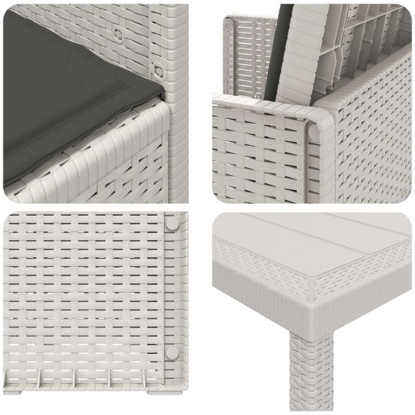 Комплект за хранене в градината 7 pcs Бяло и антрацит ПП