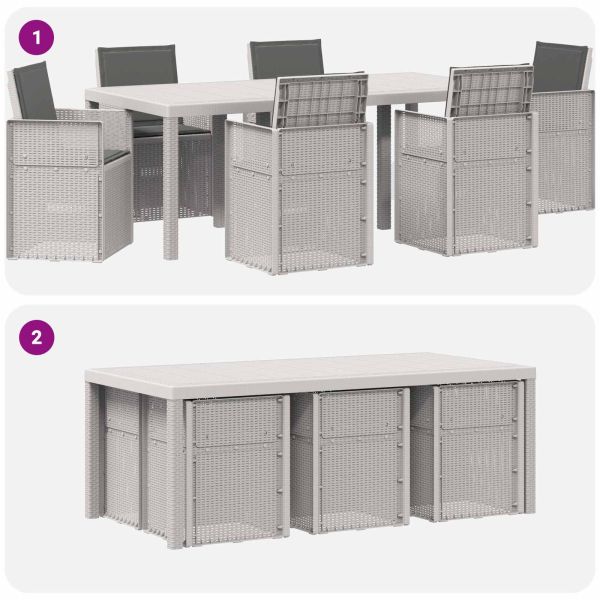 Комплект за хранене в градината 7 pcs Бяло и антрацит ПП