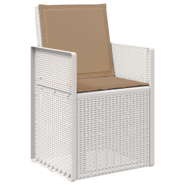 Комплект за хранене в градината 7 pcs Бяло и таупе ПП