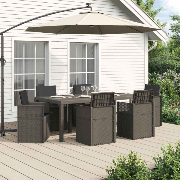 Комплект за хранене в градината 7 pcs Светлосиво и антрацит ПП