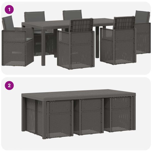 Комплект за хранене в градината 7 pcs Светлосиво и антрацит ПП