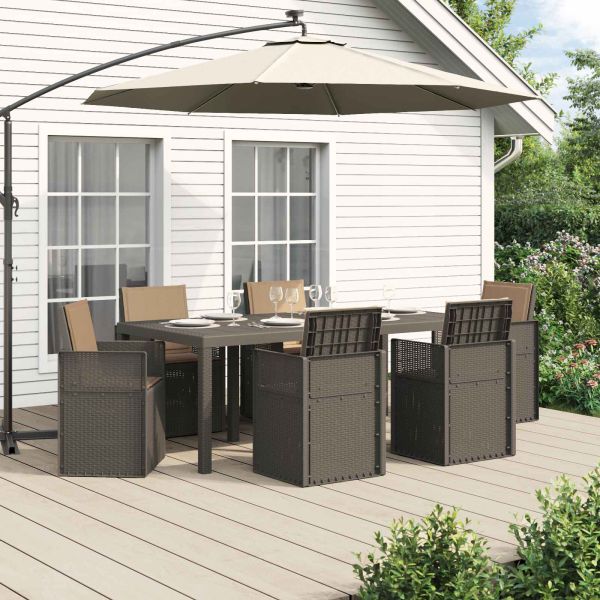 Комплект за хранене в градината 7 pcs Светлосиво и Таупе ПП