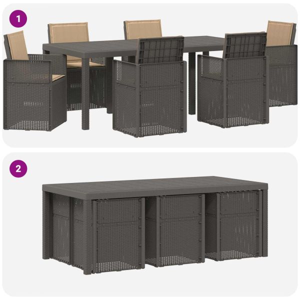 Комплект за хранене в градината 7 pcs Светлосиво и Таупе ПП