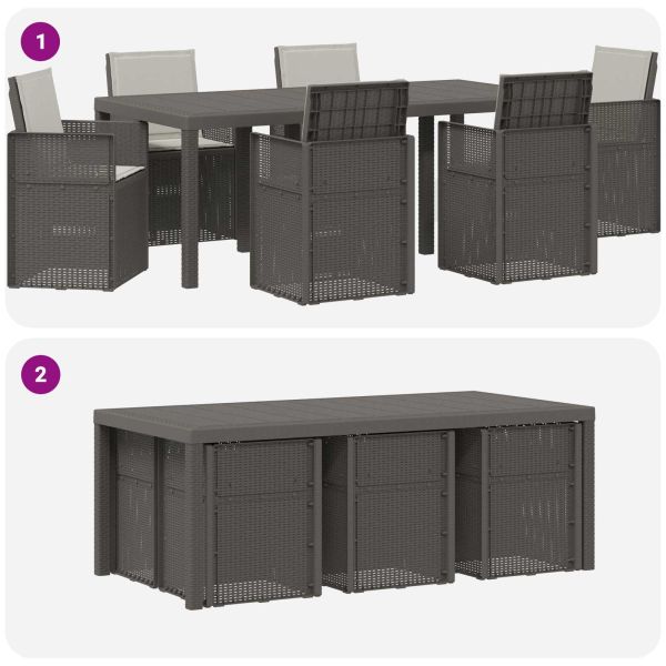 Комплект за хранене в градината 7 pcs Светлосиво ПП