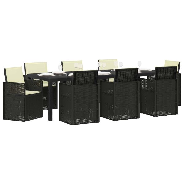 Комплект за хранене в градината 9 pcs Антрацит и кремаво ПП