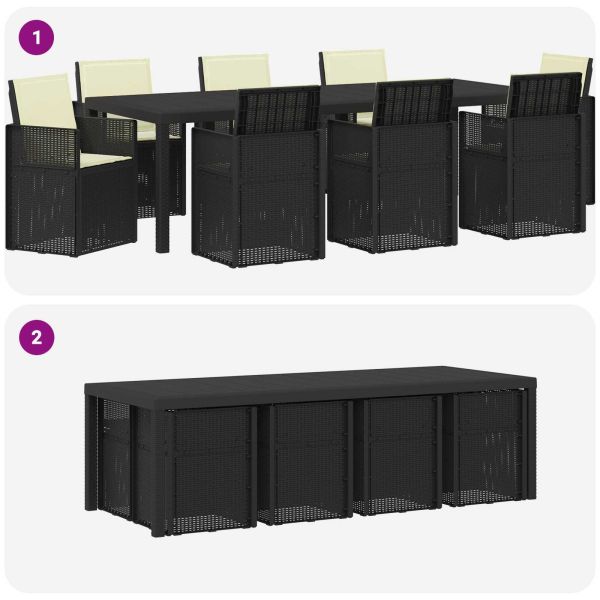 Комплект за хранене в градината 9 pcs Антрацит и кремаво ПП