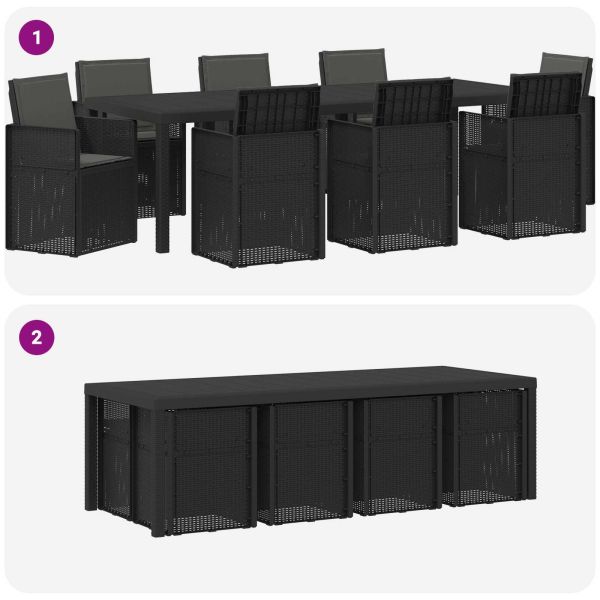 Комплект за хранене в градината с възглавница 9 pcs Антрацит ПП