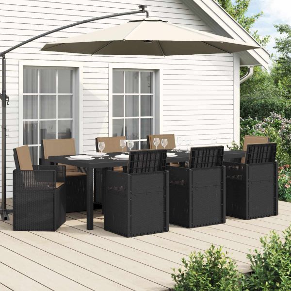 Комплект за хранене в градината 9 pcs Антрацит и таупе ПП