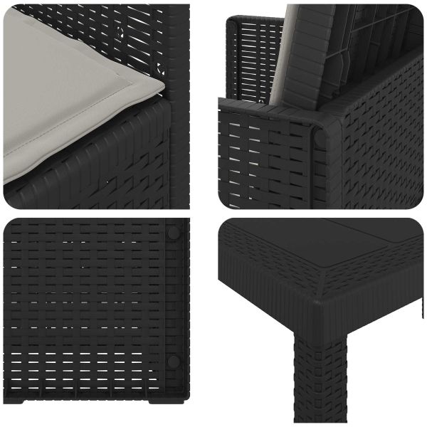 Комплект за хранене в градината 9 pcs Антрацит и Светлосиво ПП