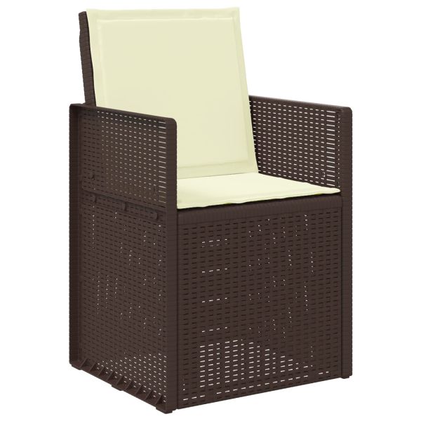 Комплект за хранене в градината 9 pcs Кафяво и кремаво ПП