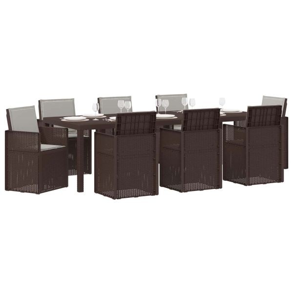 Комплект за хранене в градината 9 pcs Кафяво и светлосиво ПП