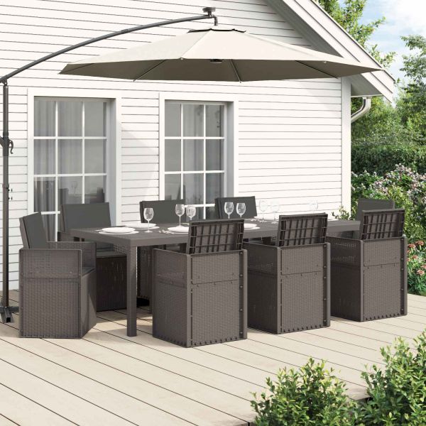 Комплект за хранене в градината 9 pcs Светлосиво и антрацит ПП