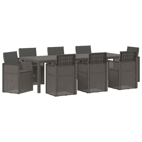 Комплект за хранене в градината 9 pcs Светлосиво и антрацит ПП