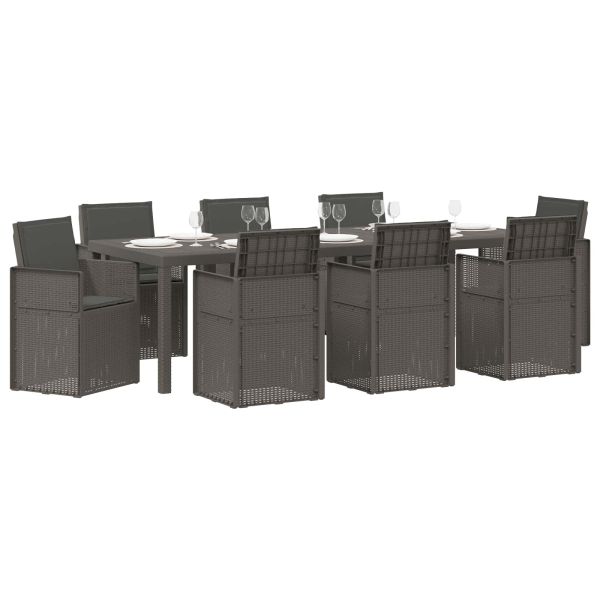 Комплект за хранене в градината 9 pcs Светлосиво и антрацит ПП