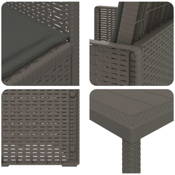 Комплект за хранене в градината 9 pcs Светлосиво и антрацит ПП