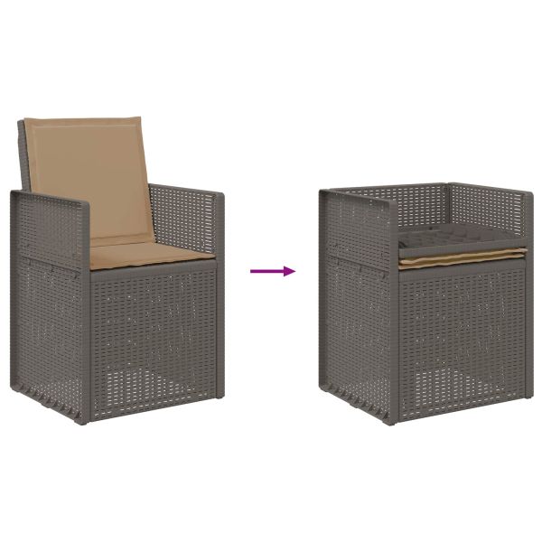 Комплект за хранене в градината 9 pcs Светлосиво и Таупе ПП