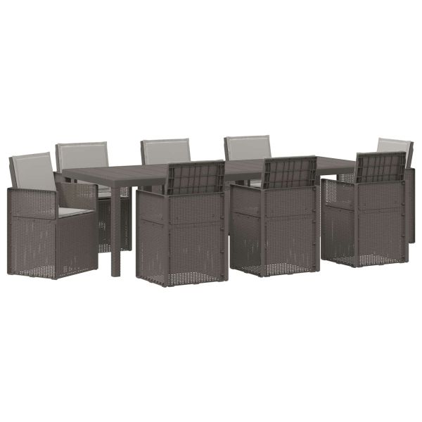 Комплект за хранене в градината 9 pcs Светлосиво ПП