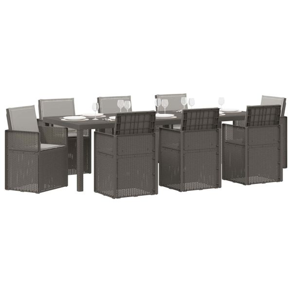 Комплект за хранене в градината 9 pcs Светлосиво ПП