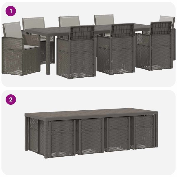 Комплект за хранене в градината 9 pcs Светлосиво ПП